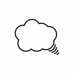 Speech or think bubble, empty communication cloud. Vector design element.