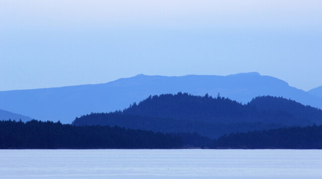 Blue Islands After Sunset, Cabbage Island, British Columbia