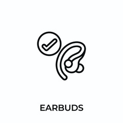 earbuds icon vector. headphones sign symbol for modern design. Vector illustration	