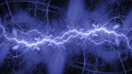 Blue lightning background, cool electrical abstract