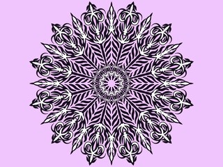 Mandala ornament creative work. Digital art illustration	