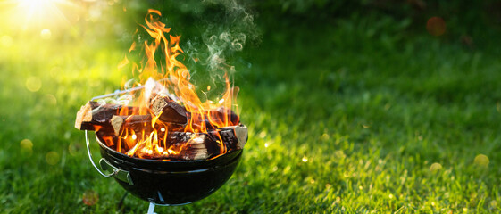 Barbecue Grill. Fire Flame - obrazy, fototapety, plakaty