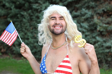 Comedian celebrating the 4th of July