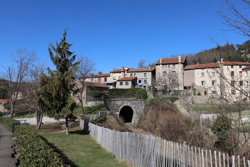 Vue d'ensemble du village, ville de Pont Salomon, département de la Haute Loire, France