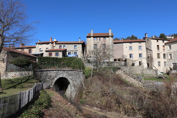 Vue d'ensemble du village, ville de Pont Salomon, département de la Haute Loire, France