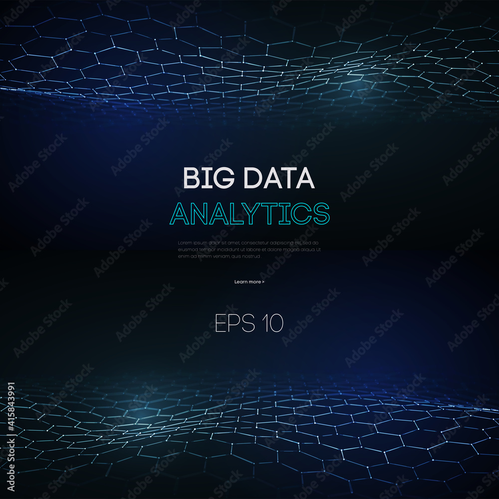 Poster business inteligence technology background. binary code algorithms deep learning. virtual reality an