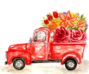 Pickup with flowers © AnnaPa