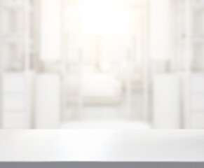 Table Top And Blur Background In Bedroom