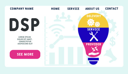 Vector website design template . DSP - Delivery Service Provider. business concept background. illustration for website banner, marketing materials, business presentation