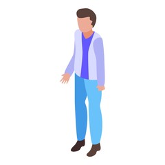 Teen boy icon. Isometric of teen boy vector icon for web design isolated on white background