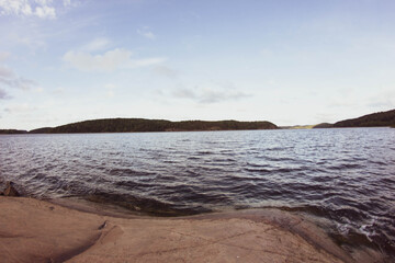 big stones on a big lake
