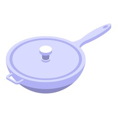 Chinese wok pan icon. Isometric of chinese wok pan vector icon for web design isolated on white background