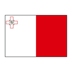 Republic of Malta flag in proportional rectangle with accurate colors, European concepts.