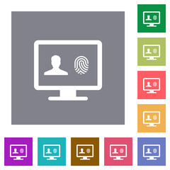Criminal background check square flat icons