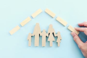 Insurance concept. family life, financial and health issues.