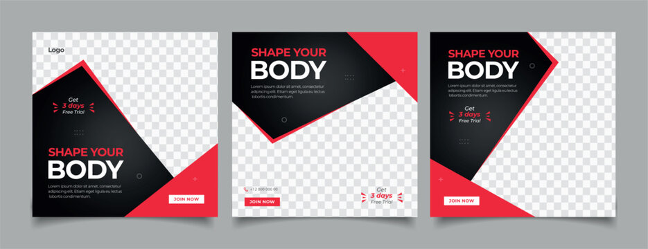 Gym Fitness social media post template