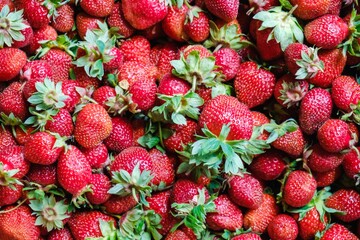 Food fruit summer strawberry organic. red juicy