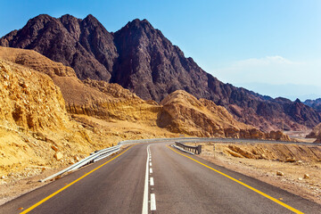 The highway runs through the mountains