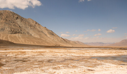 Fototapeta na wymiar Panorama ridge hike in the middle of the Pamir Mountains, Tajikistan
