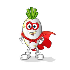 white radish heroes vector. cartoon character