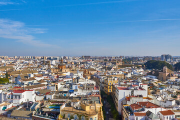 Obraz premium Panoramic view of the city of Seville from the Giralda tower of