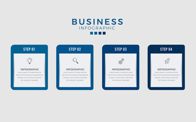 Fototapeta na wymiar Business Infographic Thin line design with numbers 4 options or step