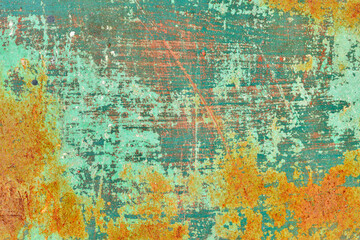 Green old iron texture for background.