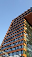 the building of the Novosibirsk academic park technopark against the blue sky