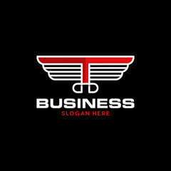 Letter T Wing Logo Design