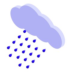 Rainy weather icon. Isometric of rainy weather vector icon for web design isolated on white background