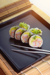 raw sushi - a traditional Japanese dish served in an appetizing form