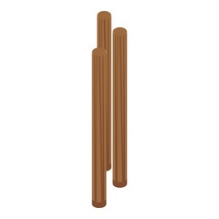 Wood sticks icon. Isometric of wood sticks vector icon for web design isolated on white background