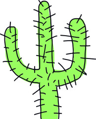 Naklejka premium Cacto desenhado vetor nordestino sertão