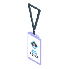 Personal id card icon. Isometric of personal id card vector icon for web design isolated on white background