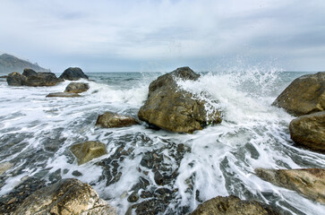 waves on the rocks