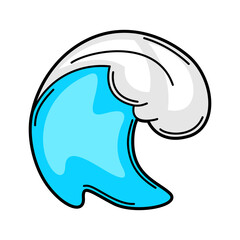 Illustration of cartoon wave.