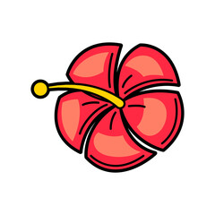 Illustration of cartoon hibiscus.