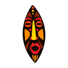 Illustration of stylized African mask.