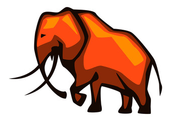 Illustration of stylized elephant.