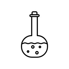Test tube flat icon. Pictogram for web. Line stroke. Isolated on white background. Vector eps10