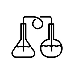 Chemical equipments flat icon set. Pictogram for web. Line stroke. Chemistry symbols isolated on white background. Vector eps10