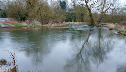 river avon flowing by in a time-lapse blur sheen