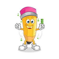 pencil full battery character. cartoon mascot vector