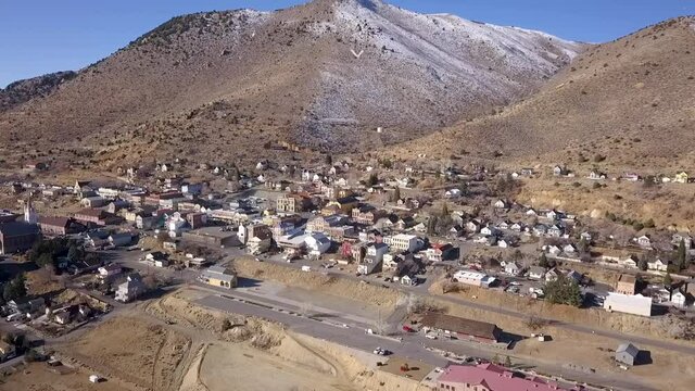 VIRGINIA CITY NEVADA MINING TOWN DRONE VIDEO 1