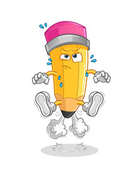 pencil  fart jumping illustration. character vector