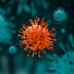 Fototapeta na wymiar 3d render of virus or infection microorganism particle