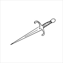 dagger weapon thief hand draw vector picture