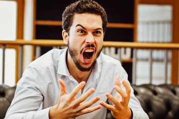 Angry man shouting 