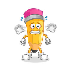 Fototapeta premium pencil very angry mascot. cartoon vector