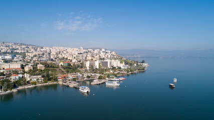 Fototapeta na wymiar Tiberias city with Sea of the Galilee 2
